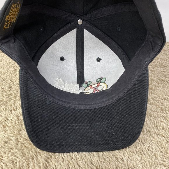 Chicago Black Hawks NHL Hat The Classics Yupoong Black Cotton Strapback Cap NWOT - Picture 7 of 9